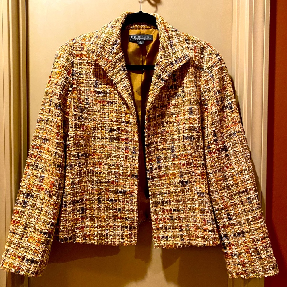 Lafayette 148 New York Blazer Suit Jacket in a stunning  brown tweed size 16